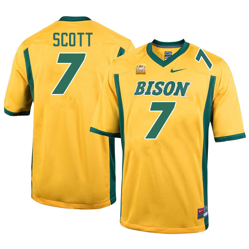 North Dakota State Bison #7 DJ Scott College Football Jerseys Stitched-Yellow